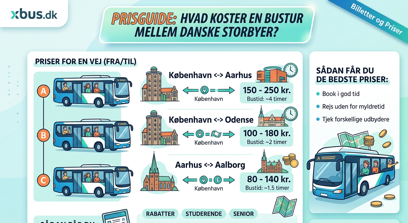 Prisguide: Hvad koster en bustur mellem danske storbyer? - Illustration 2
