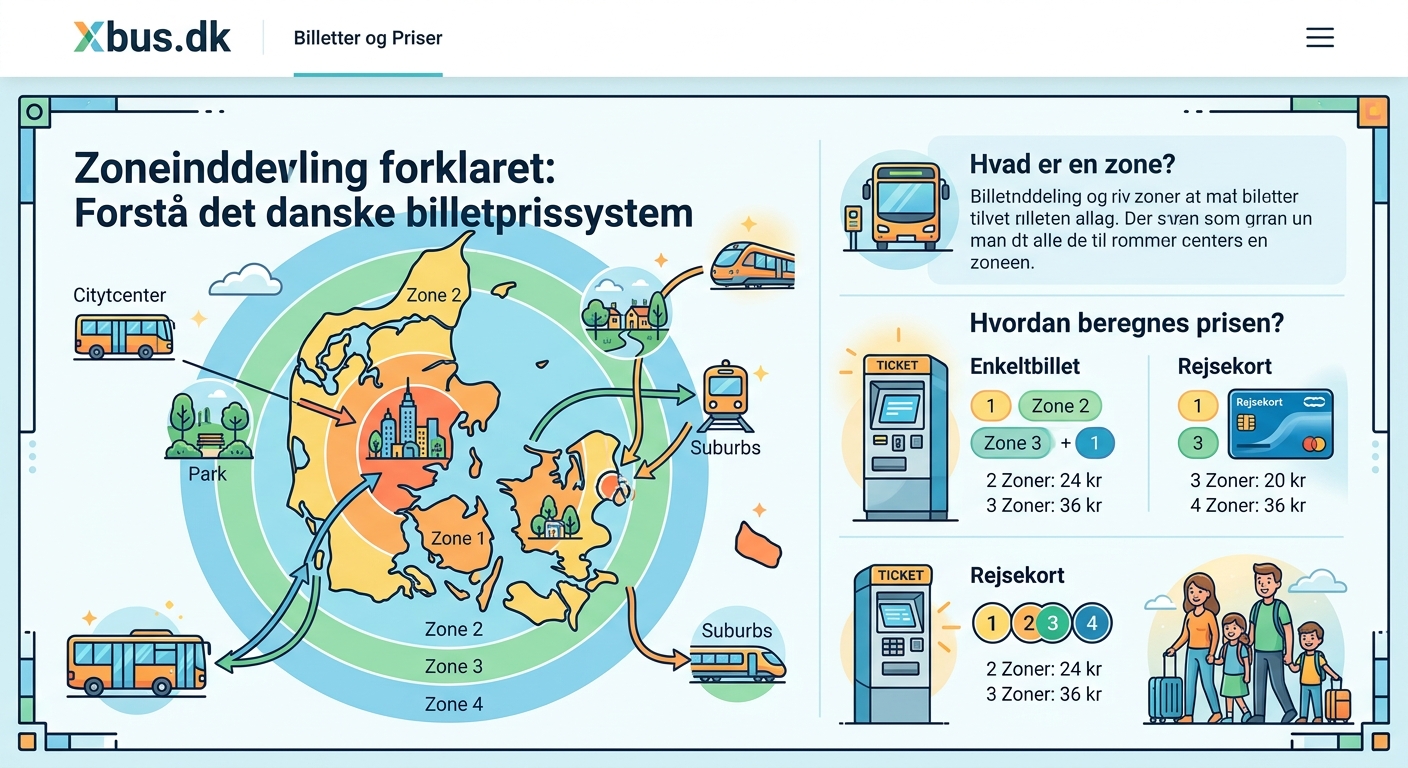 Zoneinddeling forklaret: Forstå det danske billetprissystem - Illustration 2