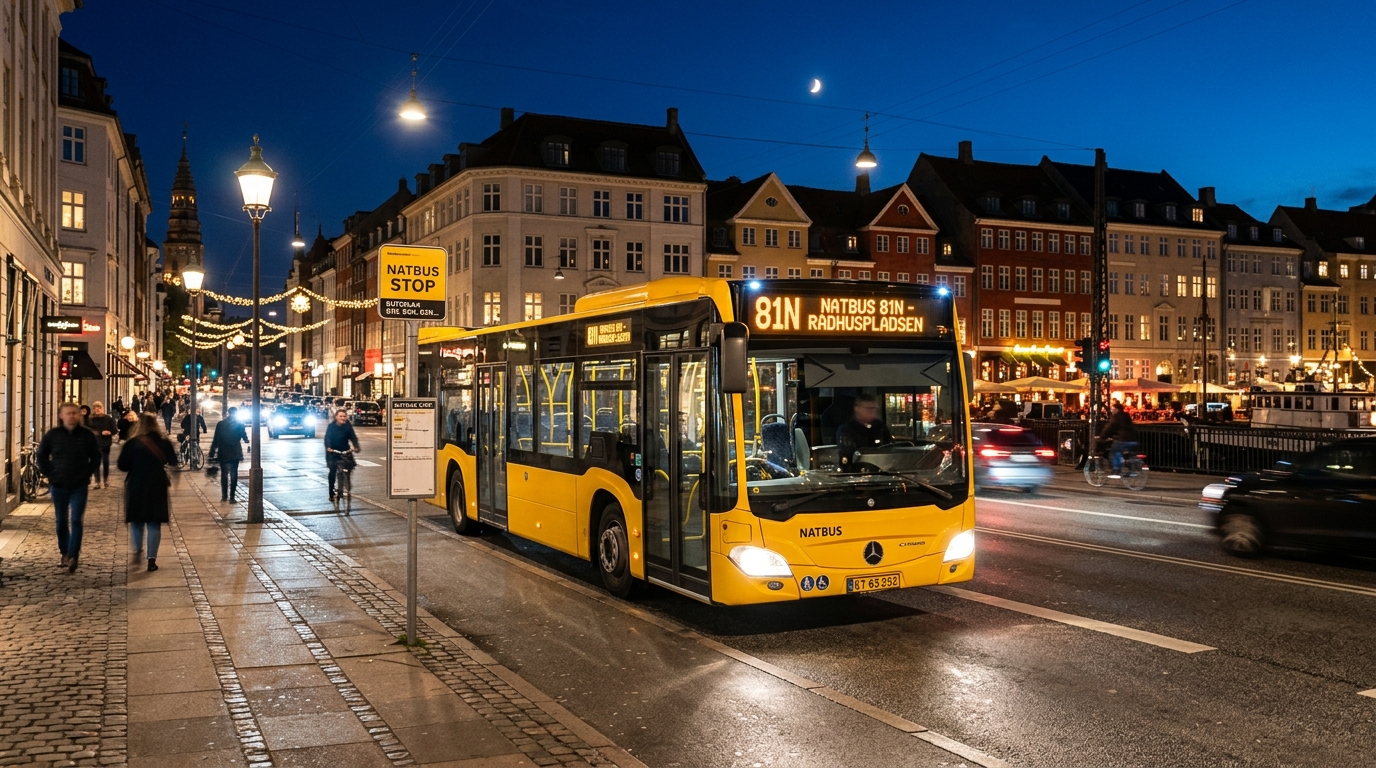 Natbusser i København: Komplette ruteplan og tidsplaner