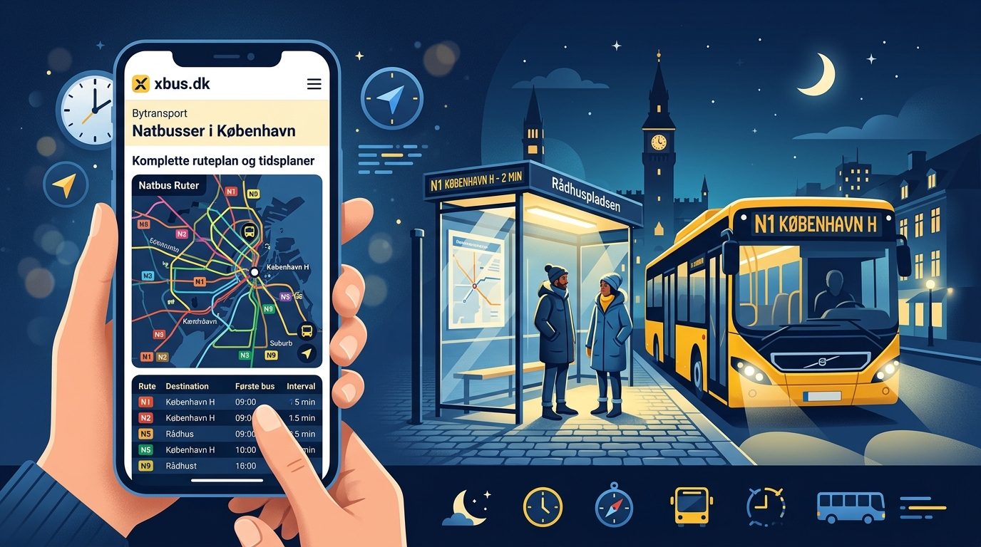 Natbusser i København: Komplette ruteplan og tidsplaner — image 2